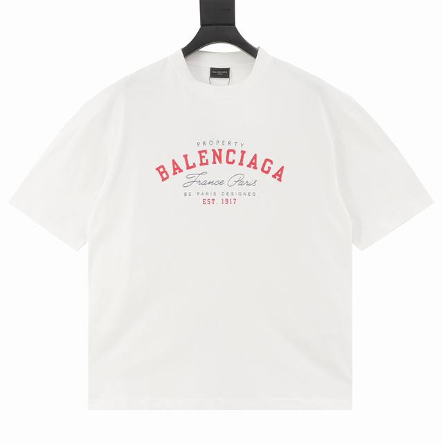 Balenciaga's Red Statement T-shirt, featuring a creative print, symbolizes a geo