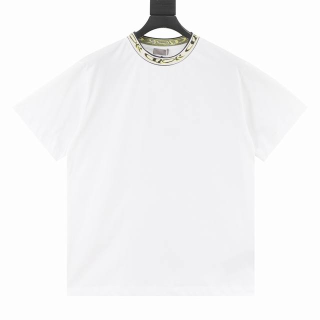 Dior Cd x Lewis Hamilton co-branded letter ribbed collar embroidered short-sleev