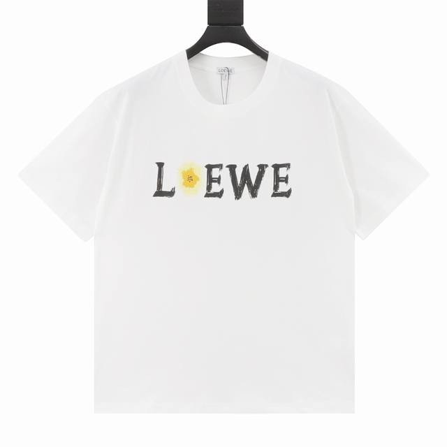 Loewe 25Ss Daisy Logo Print Short Sleeve Made from custom 240g 26s ultra-smooth