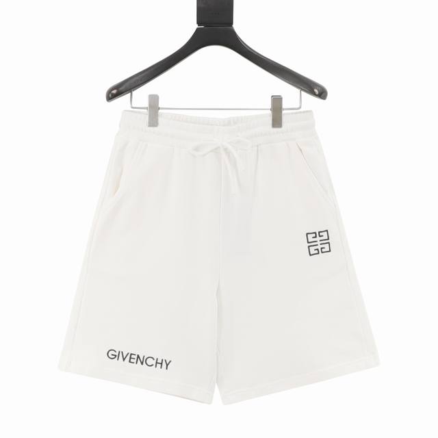 Givenchy 25Ss Embroidered Logo Shorts are made of 380g reactive black, a very hi