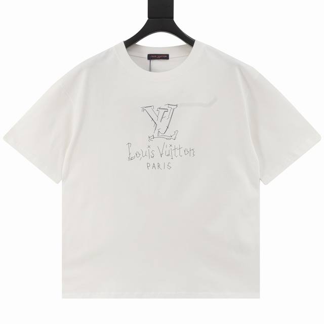 Louis Vuitton Lv 25Ss patchwork short-sleeved T-shirt DDD. Made from custom 240g