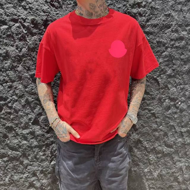 Mon 25Ss Master designed the latest trendy brand printed round neck short-sleeve