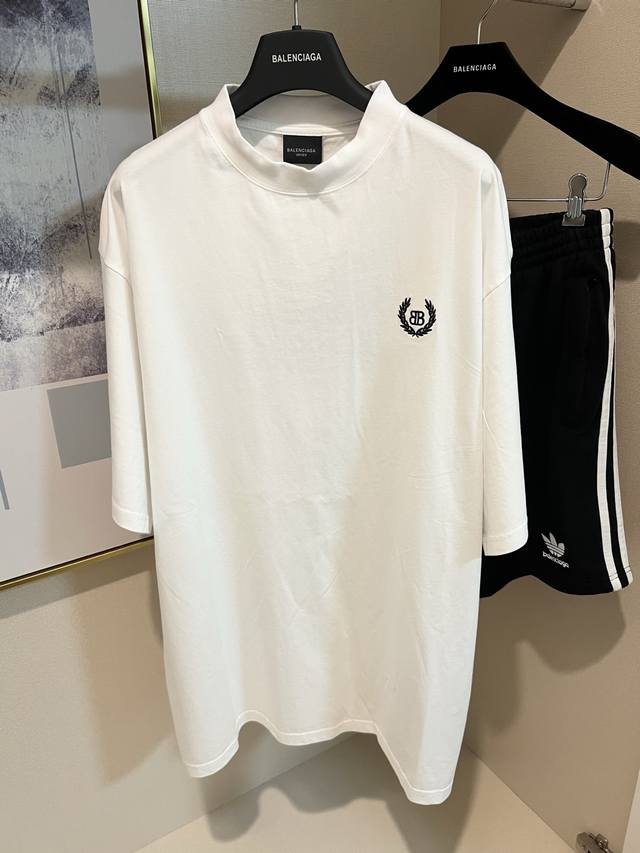 Balenciaga Blcg wheat ear logo Bb short-sleeved T-shirt with front and back emb
