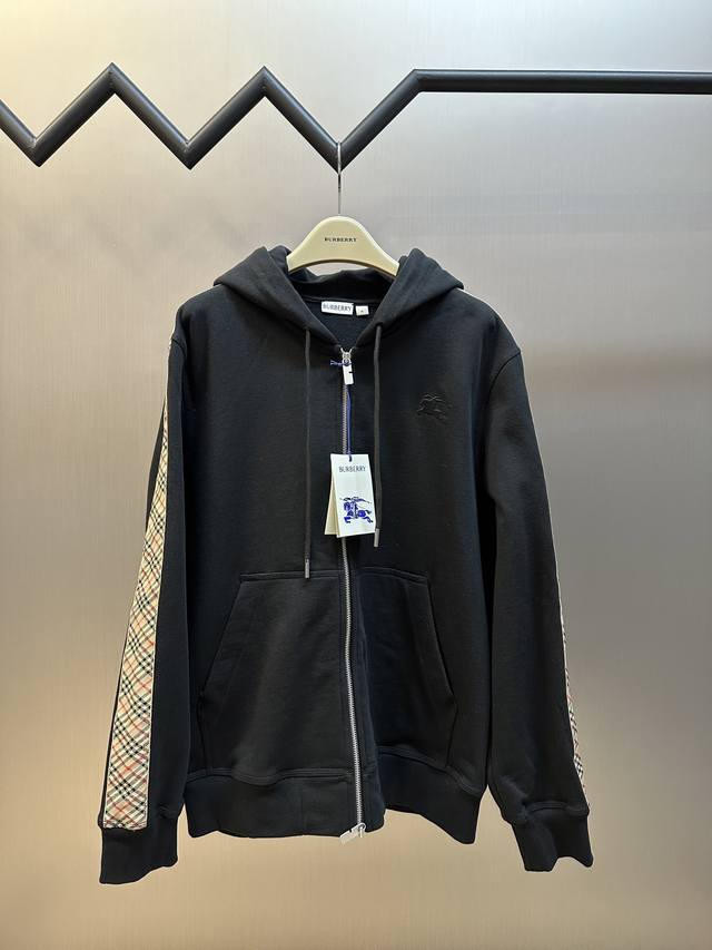 Burberry Check Cotton Zip-Up Hoodie This sweatshirt is made from lightweight, do