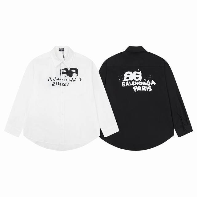 Style No. C087 Balenciaga double B logo graffiti print couple's shirt uses digi