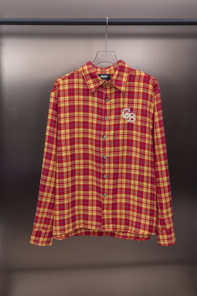 Good Brand 2025Fw new classic pearl plaid shirt with limited edition pearl sloga