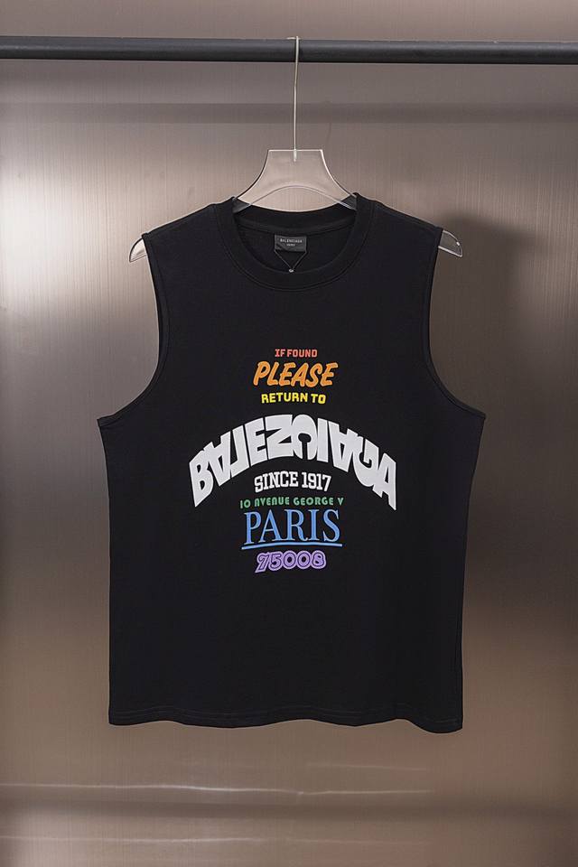 Baln Paris 2025 Spring/Summer New Printed Vest Unisex High Quality Sizes: S-Xl D