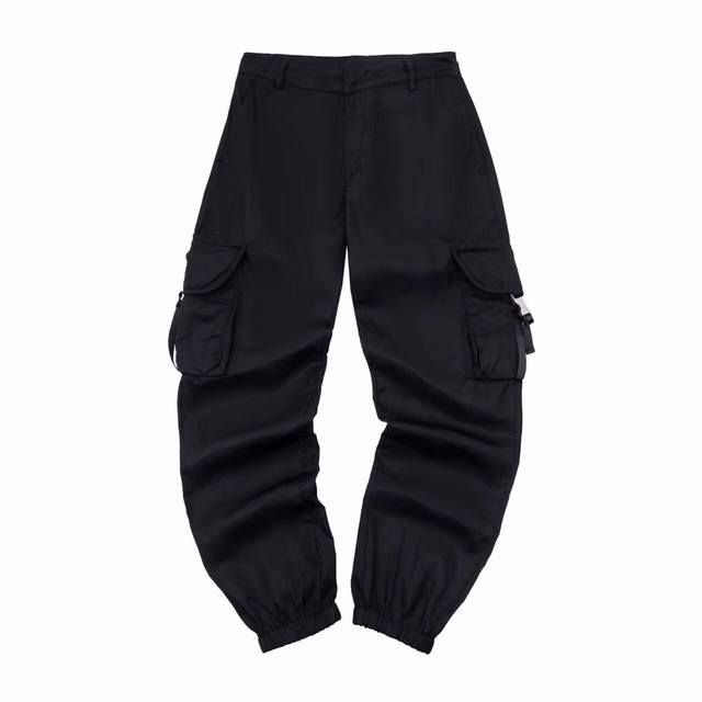 Prad* Spring/Summer new nylon series triangle label double-buckle pocket casual
