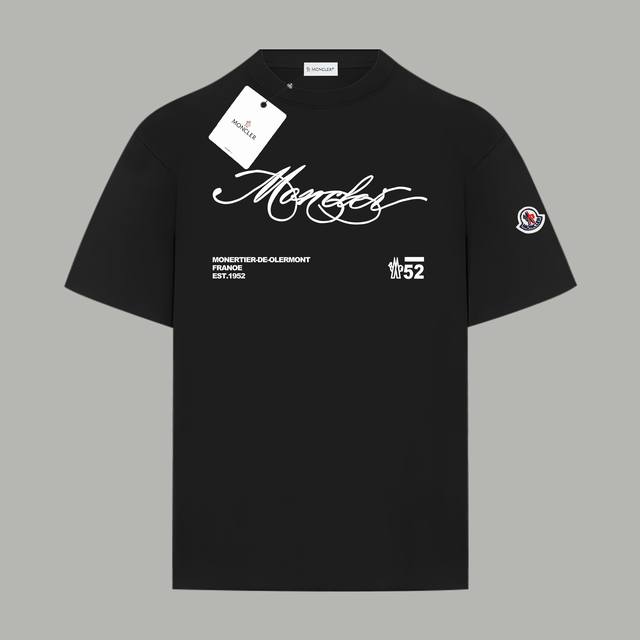 Moncler official website same style graffiti logo letter print double yarn cotto