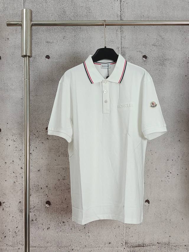 Real shot of high quality version Monogram embossed sleeve lapel Polo shirt shor