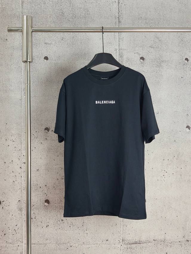 Balenciaga front and back letter embroidery round neck short-sleeved T-shirt Hi