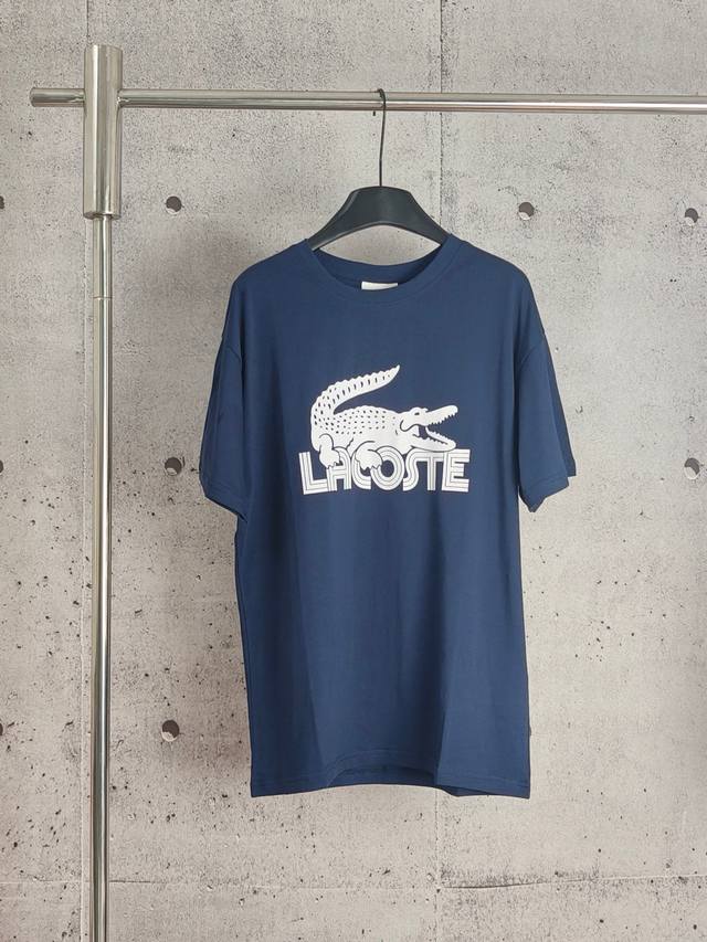 Crocodile print round neck short-sleeved T-shirt High-end quality with three co