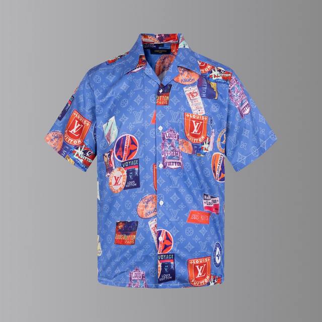 Top version difference currency - Lv full print medal suit shirt - Color: pictur