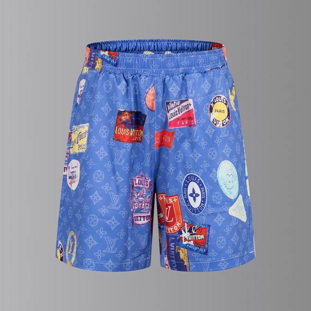 Top version difference currency - Lv full print medal suit shorts - Color: pictu