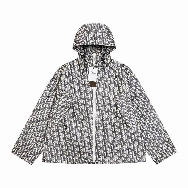 Top version Christian Dior 24Fw Cd monogram full print canvas denim jacquard hoo