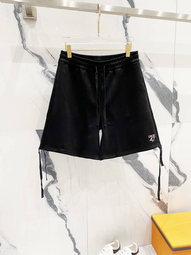 Dior custom-made space cotton shorts (DDD) with embroidered 47-letter logo and d