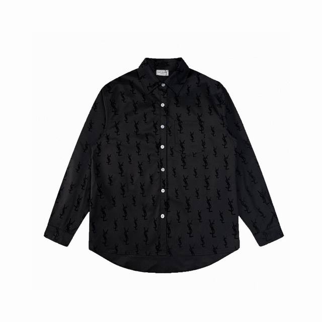 New arrival Ysl Saint Laurent Ss new flocked full-print shirt Crazy Call The Ysl