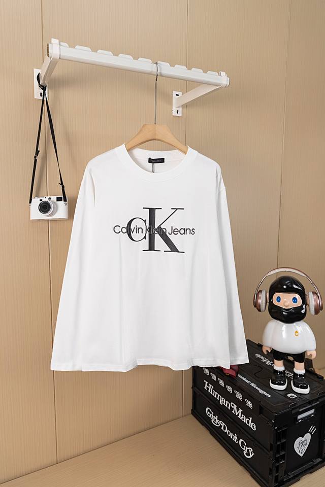 Hanging auction picture Ck classic large logo print letter embroidery round nec