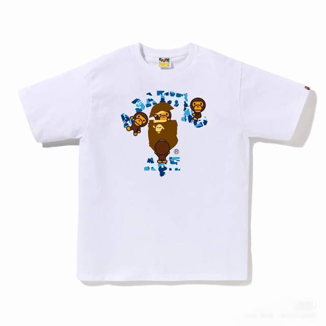 001243 A Bathing Ape letter logo round neck short-sleeved T-shirt for men and wo