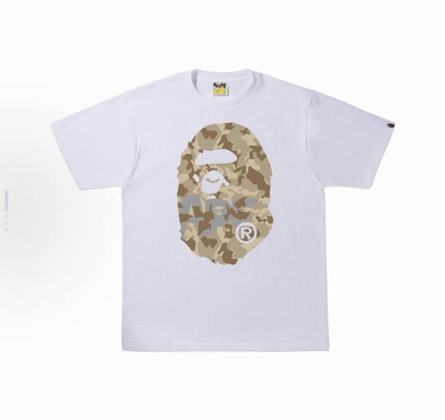 001241 Bape Sand Camo Big Ape Head Tee Desert camouflage Big Ape Head print shor