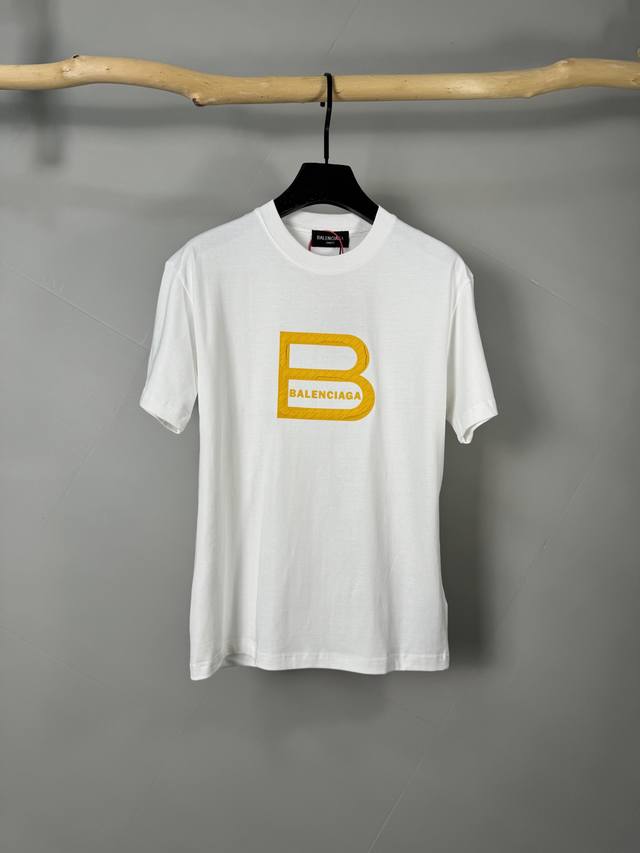 Balenciaga thick plate glue three-dimensional embossed pure cotton short-sleeves