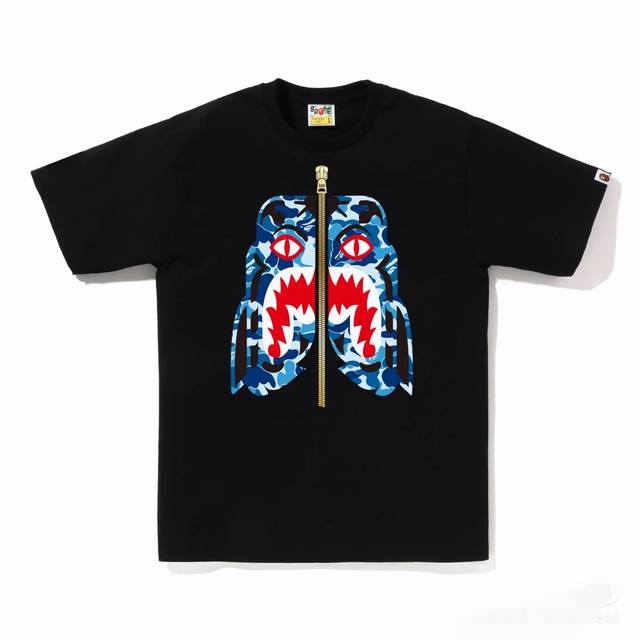 001229 A Bathing Ape Fw24 camouflage tiger head short-sleeved T-shirt for men an