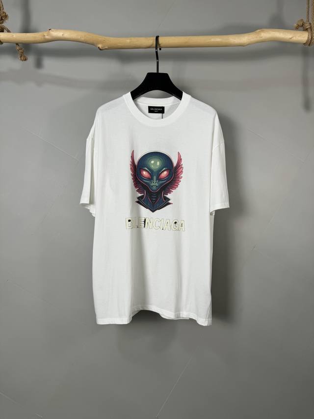 Balenciaga 25Ss Summer Paris 260g Short T-shirt. A digital illustration depicts