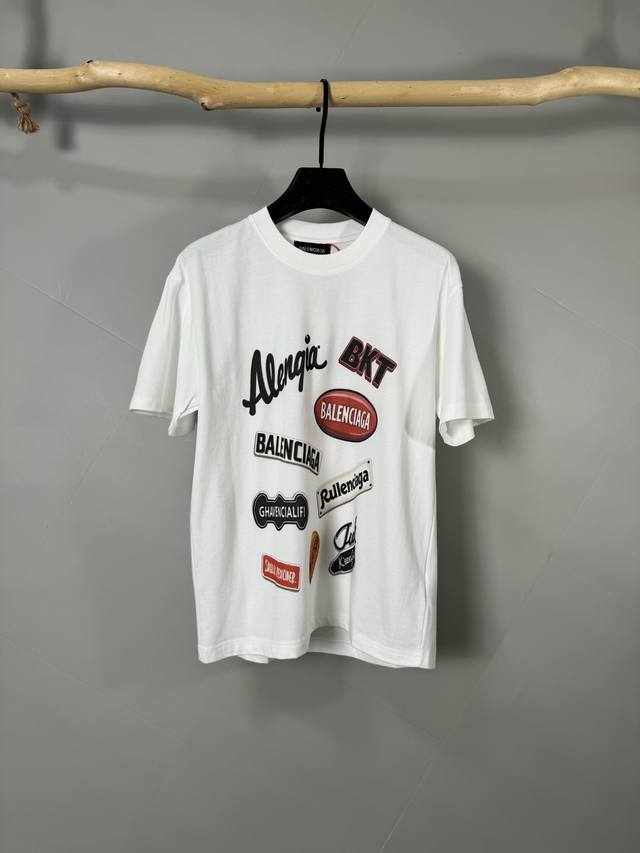 Balenciaga 25Ss Summer Paris 260g Short T-shirt A photo of a collection of vinta