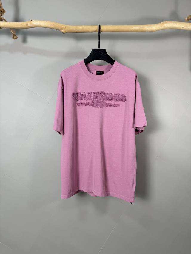 Balenciaga Balenci*Ga Paris #2025 new letter logo chest patch embroidery, washed