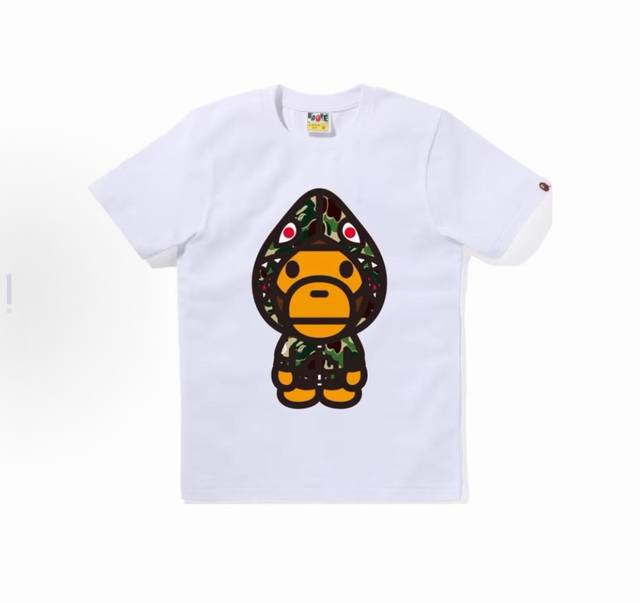 001220 A Bathing Ape Abc Camo gorilla pattern camouflage cuff logo round neck ca