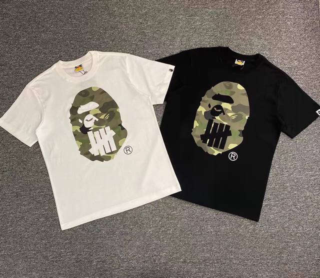 00175 Bapeundfated co-branded camouflage ape head print short-sleeved T-shirt fo