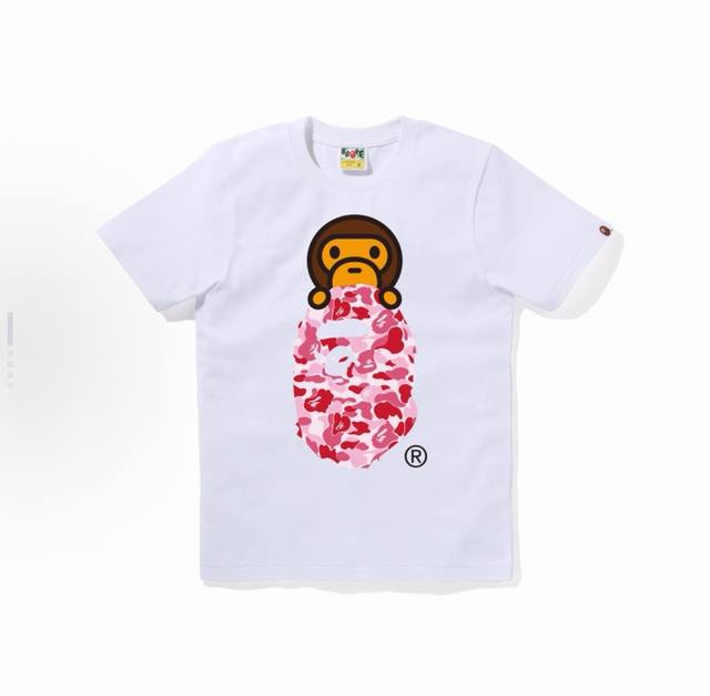 001191 A Bathing Ape Fw24 camouflage ape cartoon short-sleeved T-shirt for men a
