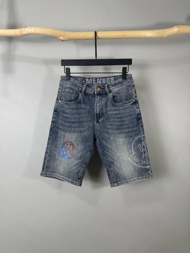 Moncler 2025Ss summer new original high-end hot-selling denim shorts, super cust