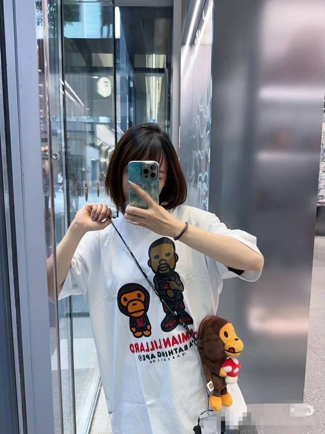 001102 Bape co-branded Dame 9 Fw24 Graphic brand logo Lillard cartoon anime shor