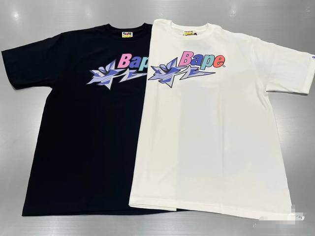 001026 Bape x Ldg joint model Fw22 letter logo printed round neck short-sleeved