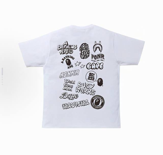 001077 A Bathing Ape Bape Bicolor Bape Graffiti Tee Two-tone back graffiti print