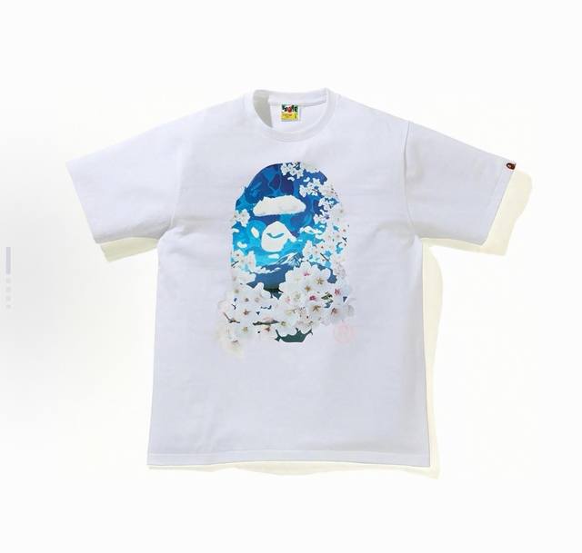 001078 A Bathing Ape Sakura Optoelectronics Ape Head Short Sleeve T-shirt Unisex