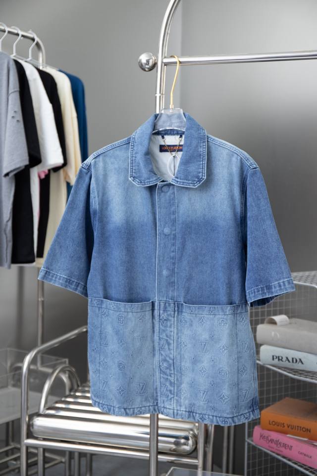 High quality Lv Louis 25Ss new spring and summer heavy-duty workwear short-sleev
