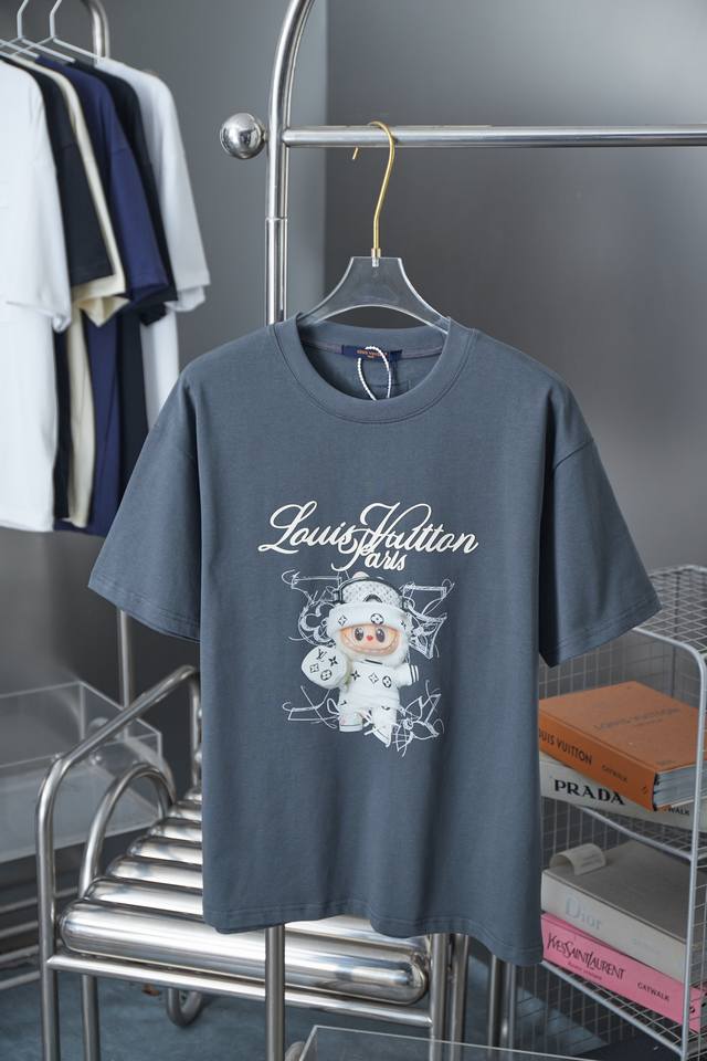 Lv Louis*Labubo Limited Edition Labubo Print Short Sleeve A must-have item for e