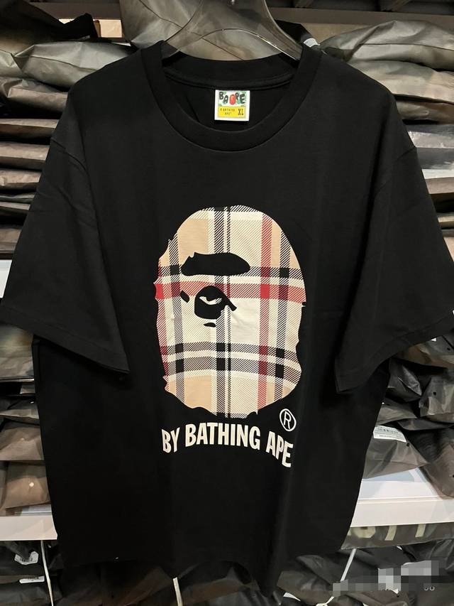 001028 A Bathing Ape Bape SS23 Ape Print Round Neck Pullover Short Sleeve T-shir