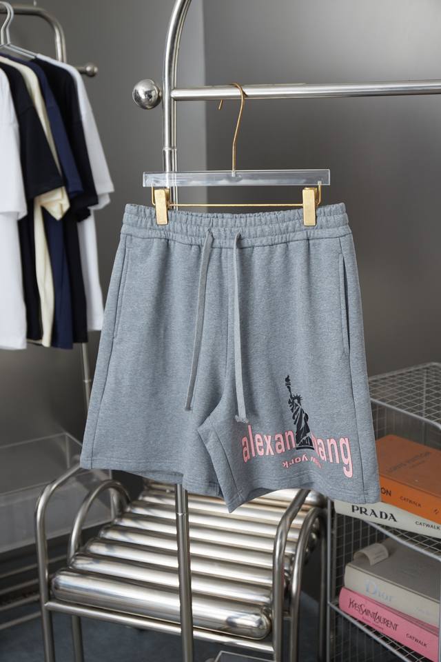 Alexander Wang 2025Ss new shorts thick version printed shorts light luxury men a