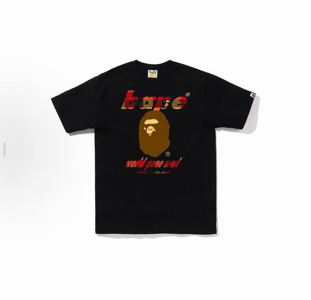 001043 Bape Fw22 Block Check Wgm Ape Head Tee Ape Head Letter Printed Casual Sho