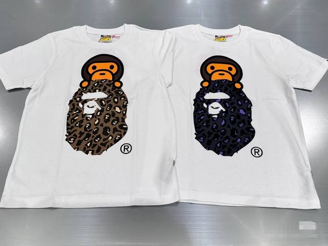 001035 Model A Bathing Ape leopard print ape cartoon pattern short sleeve unisex