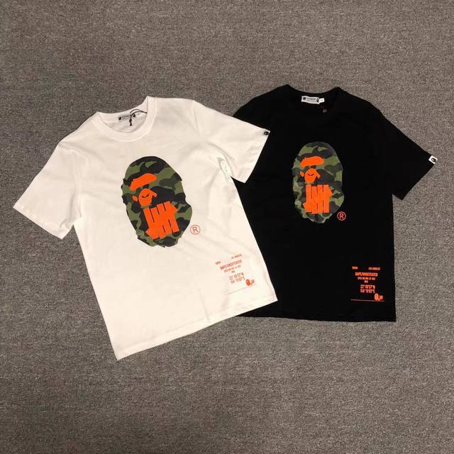 00158 Bape Ape Head Five Stripes co-branded short-sleeved T-shirt, unisex, sizes
