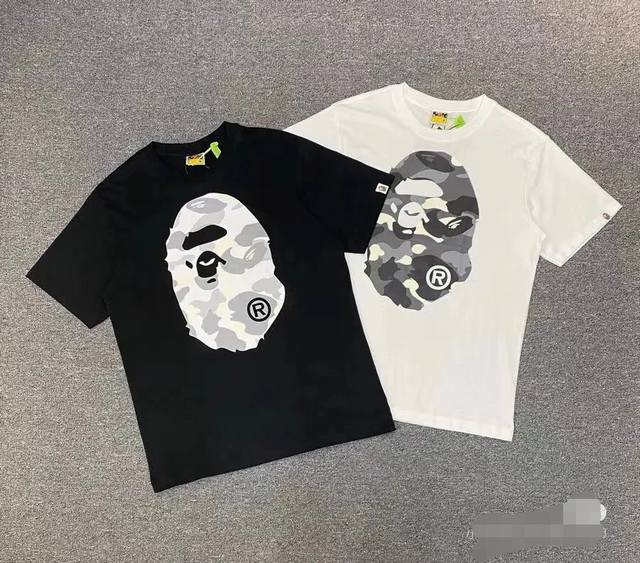 001029 A Bathing Ape City Camo Printed Round Neck Short Sleeve T-shirt Unisex Si