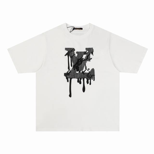 Special Price Louis Vuitton 24Ss Graffiti Embroidery Short Sleeve T-shirt - Cust