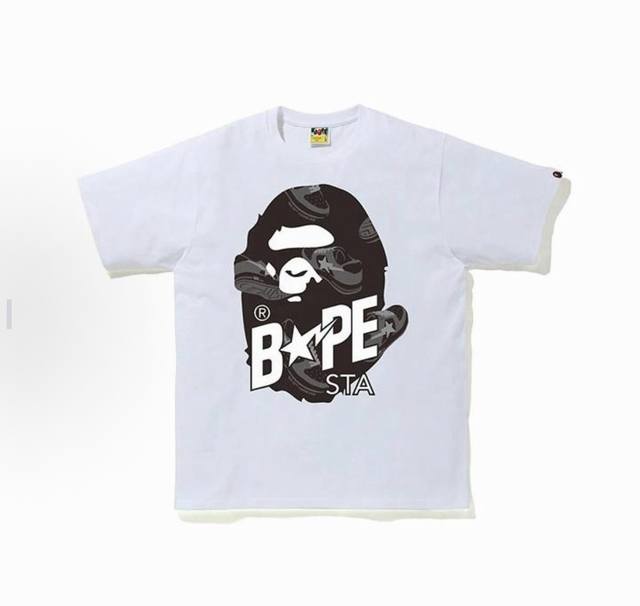 00162 A Bathing Ape Ape Head Series Ranpe Bape Sta Print Loose Short Sleeve T-sh