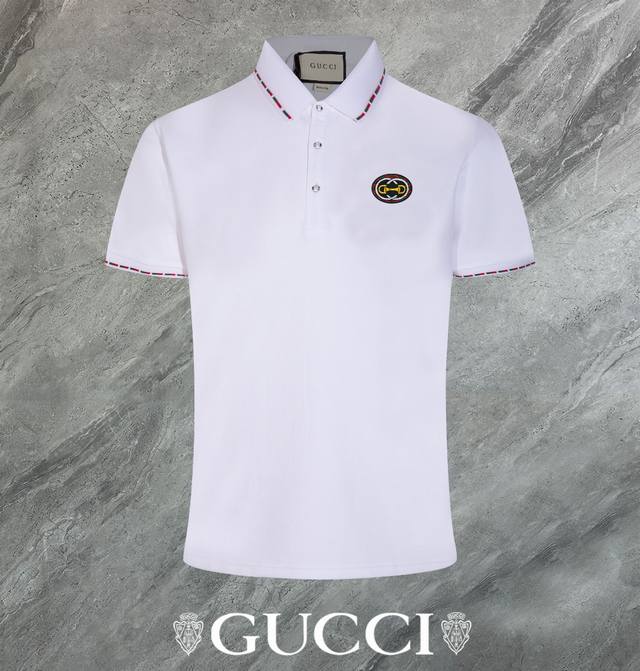 Gucci ~ New summer high-quality Gucci lapel short-sleeved polo shirt with three