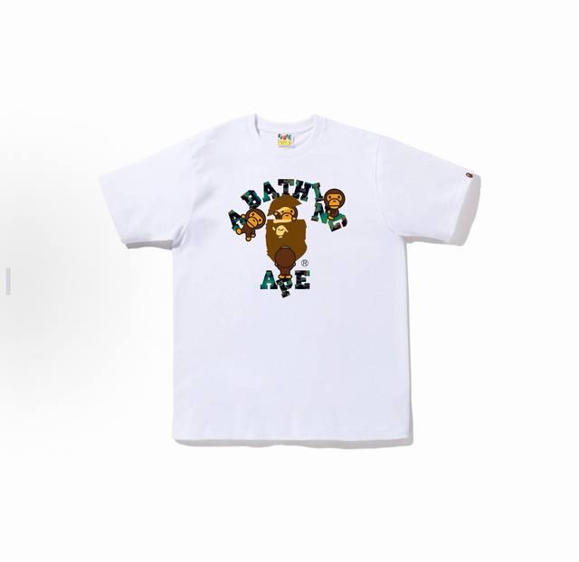 00171 Bape Ss23 Thermography College Milo Tee cartoon pattern print round neck p