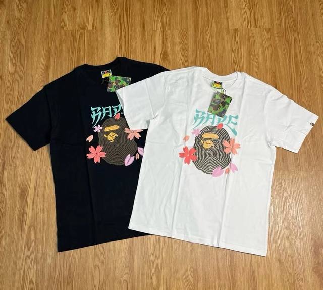 00164 Bape Ape Head Sakura Series Printed Short Sleeve T-shirt Unisex Size Smlxl
